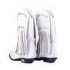 Secondhand Philipp Plein White Leather Fringe Cowboy Boots - '20s
