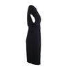 Hermès Black Draped Jersey Dress with Oversized Silver Hook Buckle