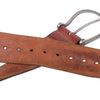 Secondhand Furla Brown Leather Wide Belt with Silver-Tone Buckle