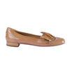 Secondhand Miu Miu Nude Patent Leather Flats with Ruffle Detailing