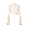Secondhand Dolce & Gabbana Ivory Military Cropped Jacket with Gold Crest Buttons