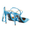 Secondhand Cesare Paciotti Blue Sequin Stiletto with Ankle Strap - '10s