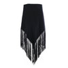Secondhand Hermès Black Cashmere & Leather Fringe Shawl -'00s
