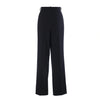 Secondhand Giorgio Armani Black Tailored Trousers with Leather Details- '90s