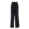 second hand Giorgio Armani Black Tailored Trousers with Leather Details