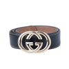 Secondhand Gucci Black Leather Interlocking G Buckle Belt - '00s
