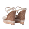 Secondhand Gucci Suede & Guccissima Cork Hollie Wedge Sandals - '10s