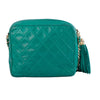 Secondhand Chanel Emerald Green Quilted Lambskin Front Pocket Tassel Camera Bag Gold Hardware -'90s