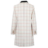 Secondhand Alberto Biani White Grid Coat with Black Collar - '10s