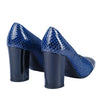 Secondhand Chanel Blue Snake-Embossed Leather Heels - '10s