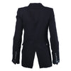 Secondhand Joseph Black Tailored Single Breasted Blazer with Vibrant Pink Patterned Lining - '00s