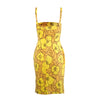 Secondhand Dolce & Gabbana Yellow Floral Silk Midi Dress - '00s