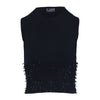 Secondhand Gianni Versace Black Sleeveless Embellished Knit Top - '90s