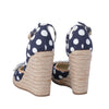 Secondhand Miu Miu Polka-Dot Canvas Espadrille Wedges - ’10s