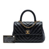 Secondhand Chanel Mini Chevron Aged Calfskin Coco Top Handle Bag