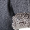 Secondhand Collection Privée Gray Wool Blend Dress With a Faux Fur Collar And Cuff - '00s