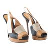 Secondhand Fendi Leather Peep Toe Slingback Sandals - '10s