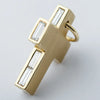 Secondhand Vintage Yellow Gold Cross Pendant with Baguette Diamonds - '90s