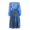 second hand Yves Saint Laurent Top And Blue Floral Silk Skirt Set