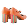 Secondhand Missoni Orange Upper And A Distinctive Multicolor Striped Block Heel - '10s