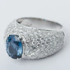 Secondhand Oval Sapphire & Diamond Pavé Ring – White Gold - '90s