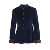 Secondhand Blumarine Navy Velvet Skirt Suit With Fur Cuffs - '00s