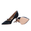 Secondhand Salvatore Ferragamo Black Leather & Suede Mary Jane Pumps - '10s