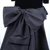 Secondhand Yves Saint laurent Black Velvet Dress with Ruffle Shoulders and High-Low Skirt - '80s