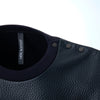 Secondhand Neil Barrett Oversize Bomber in Textured Leather Black Blue – ’10s