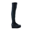 Secondhand Rick Owens Thigh-High Leather Wedge Boots - '10s