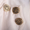 Secondhand Dolce & Gabbana Ivory Military Cropped Jacket with Gold Crest Buttons