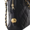 Secondhand Chanel black lambskin top handle bag - '90s