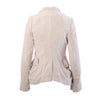 Secondhand Ann Demeulemeester Ivory Asymmetric Stand Collar Suede-Effect Blazer - '00s