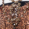 Secondhand Lanvin Strapless Printed Silk Dress with Jewel Detail- '00s