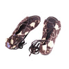 Secondhand Marni Brown and Cream Floral Print Lace-Up Sandals - '10s