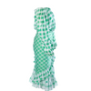 second hand Yves Saint Laurent Green Plaid Peasant Blouse Wrap Skirt Set - '70s
