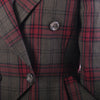 second hand Valentino Boutique Vintage Tartan Wool Blazer With Sculpted Shoulders - '80s