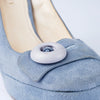 second ahnd Prada Light Blue Suede Pumps -