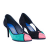 Secondhand Salvatore Ferragamo Fiaba Leather and Suede Pumps