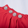 Secondhand Alessandra Rich Coral Red Embellished Shoulder Maxi Dress - '20s