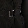 Secondhand Karen Millen Brown Monogram Jacquard Belted Trench Coat
