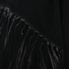 Secondhand Hermès Black Cashmere & Leather Fringe Shawl -'00s