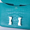 Secondhand Hermès Constance 18 Turquoise (T9) Matte Alligator – Palladium Hardware - '00s