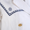 Secondhand Roberta Di Camerino Nautical Trompe-L'œil Cotton Coat -'70s