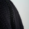 Secondhand Saint Laurent Black Chain Trim Long College Cardigan - '10s