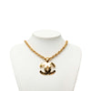 Chanel CC Gold Plated Quilted Pendant Necklace Secondhand