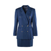 Secondhand State of Claude Montana Vintage Navy Blue Double-Breasted Skirt Suit- '80s
