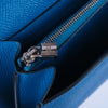 Secondhand Hermès Bleu Zanzibar Kelly Long Wallet Chevre Leather Palladium Hardware