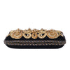 Secondhand Chanel Black Velvet Gold Embroidered Clutch – '10s