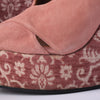 second hand Castañer Pink Suede Espadrille Wedge Sandals with Floral